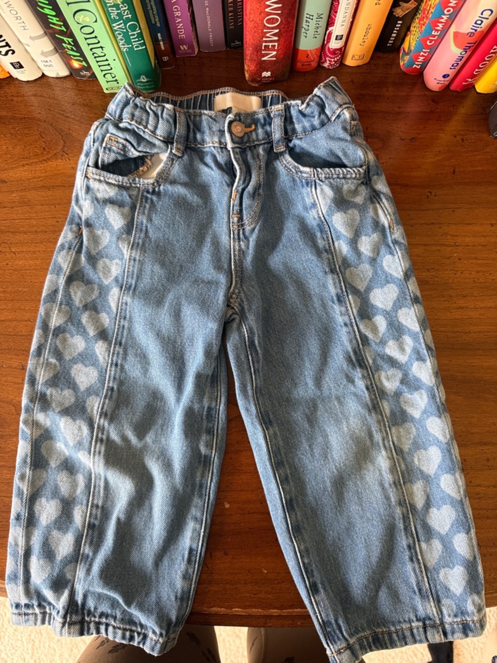 Zara 4T Heart Denim Pants